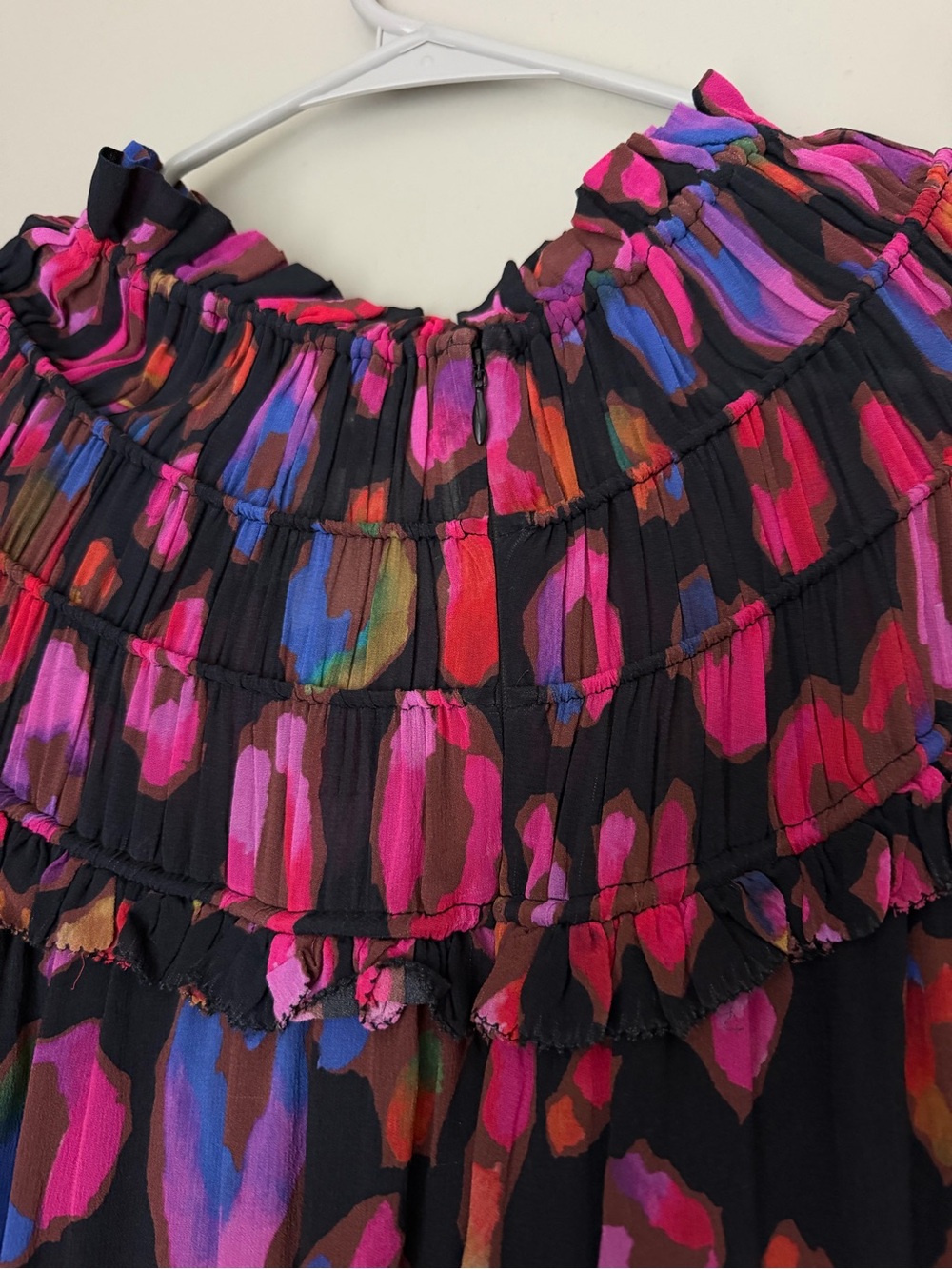 Farm Rio Iridescent Leopard Print
Mini Dress With Ruffled Skirt Details - Picture 4 of 4